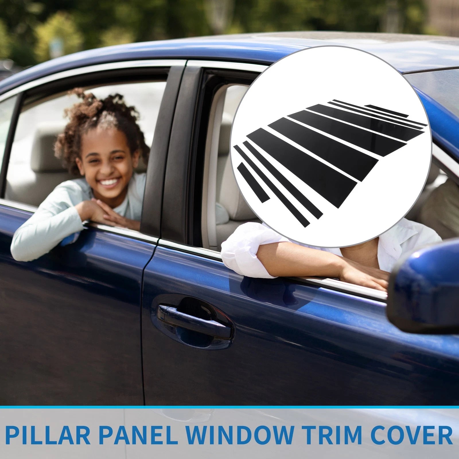 10X Car Pillar Window Trim Cover for Toyota RAV4 (2019–2023) Black