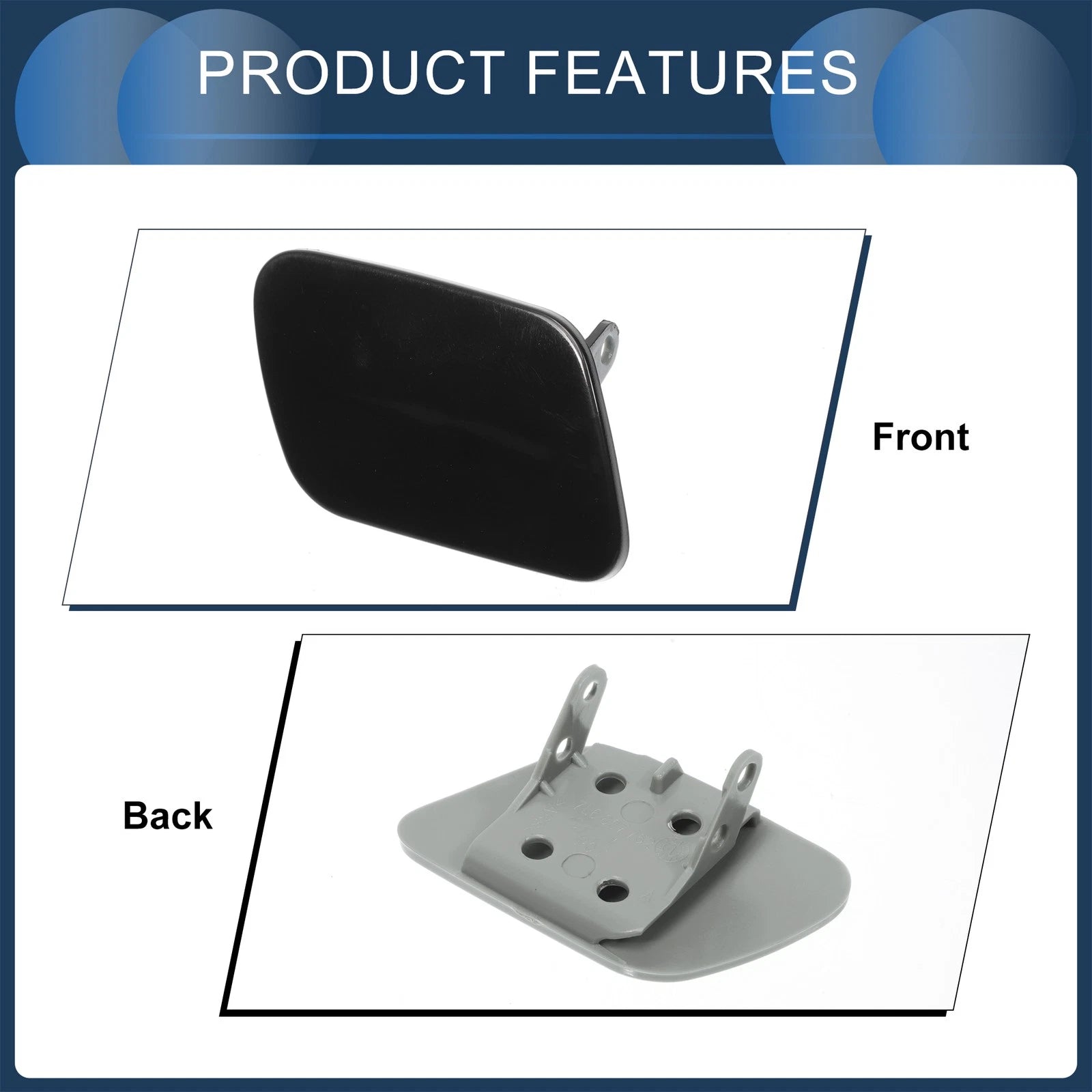 Front Right Washer Nozzle Cover Cap for Volkswagen Touareg (2002–2006) Black