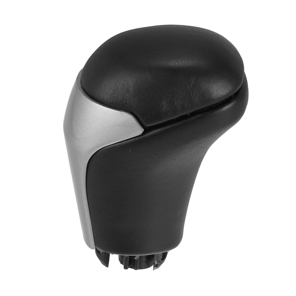 Automatic Gear Shift Knob for Toyota Tacoma (2016–2023) - Black Faux Leather, Silver Tone