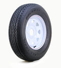 Trailer Tire White Spoke Rim ST205/75R15 8-Ply D 107M 5 Lug (15")