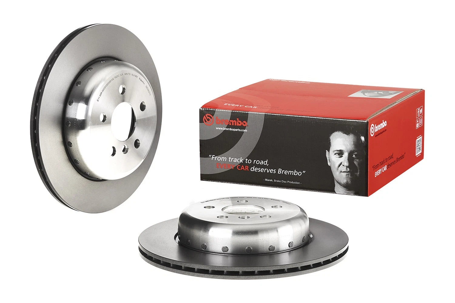 Brembo 330mm Rear Left Vented Disc Brake Rotor for BMW G20 G30 G01 G29 (2019–2023)