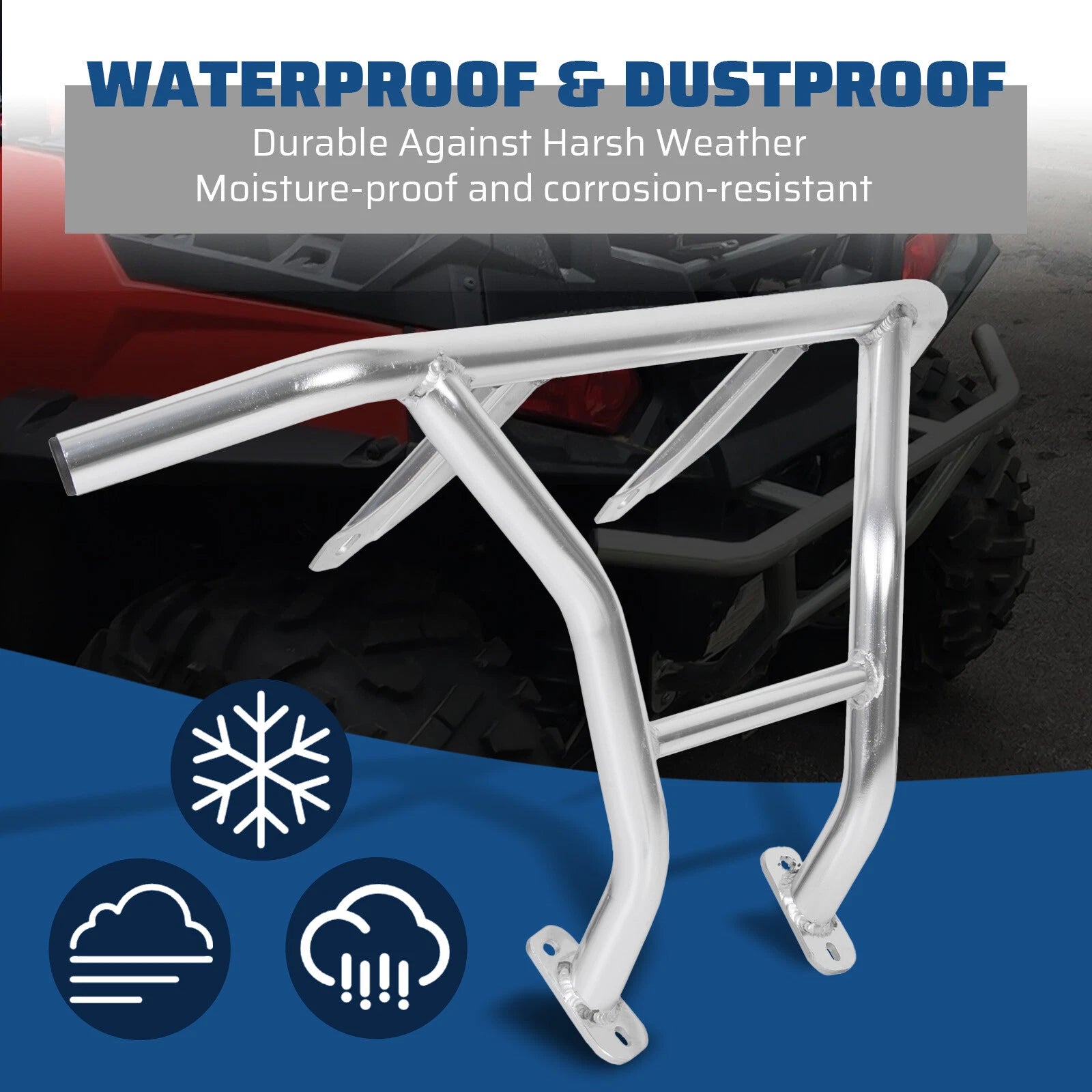 Aluminum Rear Bumper Brush Guard for Polaris RZR 800 RZR S RZR 4 (2008–2014)