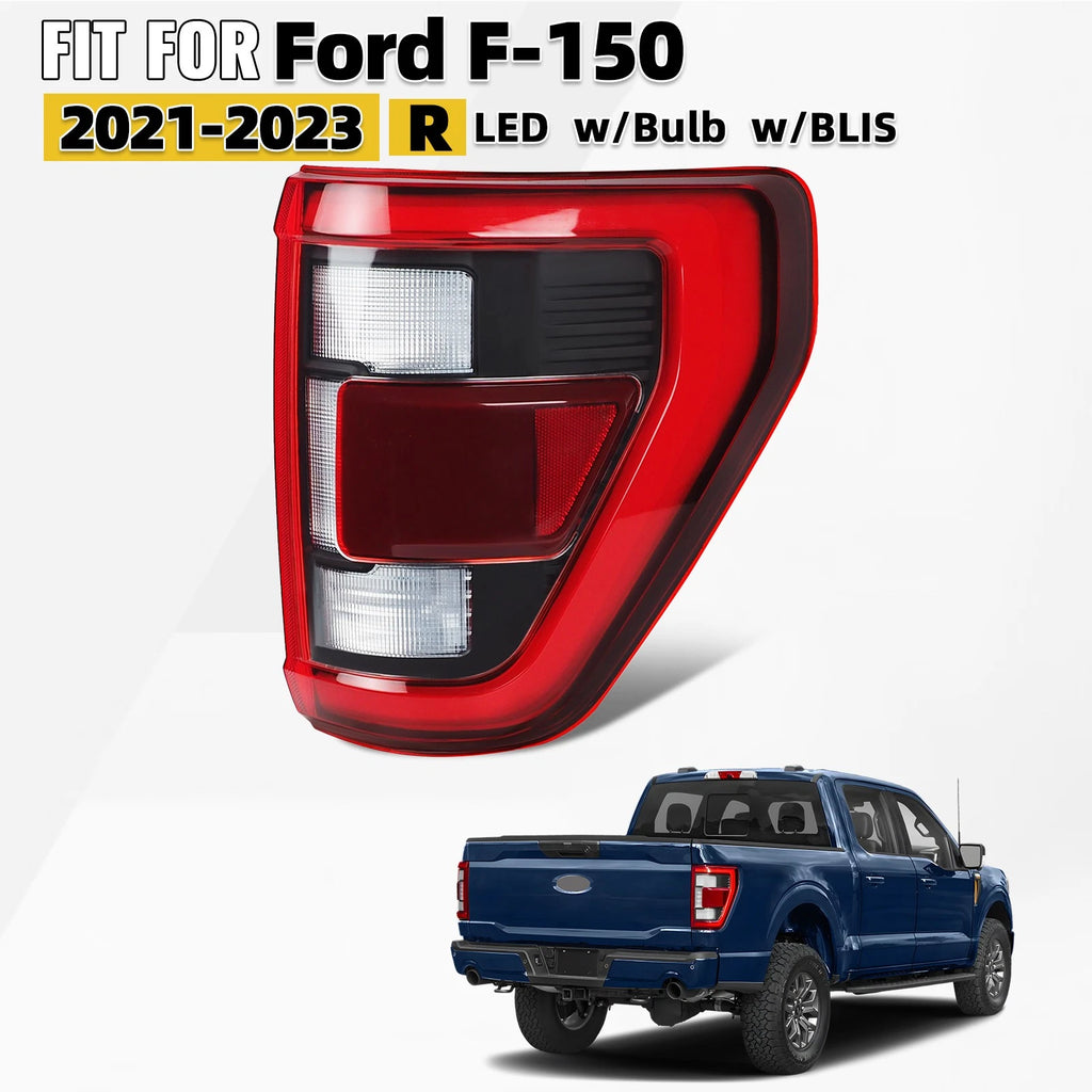 LED Tail Light for Ford F-150 (2021–2023) W/ BLIS W/ Bulb Right Passenger Side