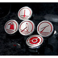 Chrome Cap Covers w/Red Carbon Fiber Inlay for 2005-13 Chevy Corvette Automatic