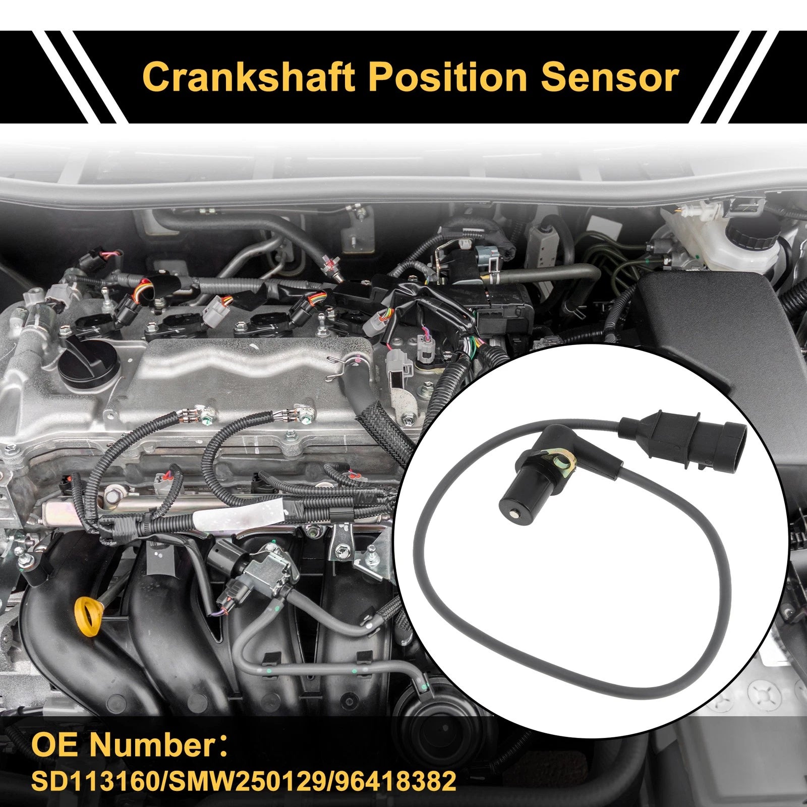 1 Pc Crankshaft Position Sensor No.96418382 for Chevrolet Captiva (2006–2016)
