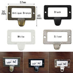 Set of 12 Vintage Drawer Cabinet Label Tag Pulls for