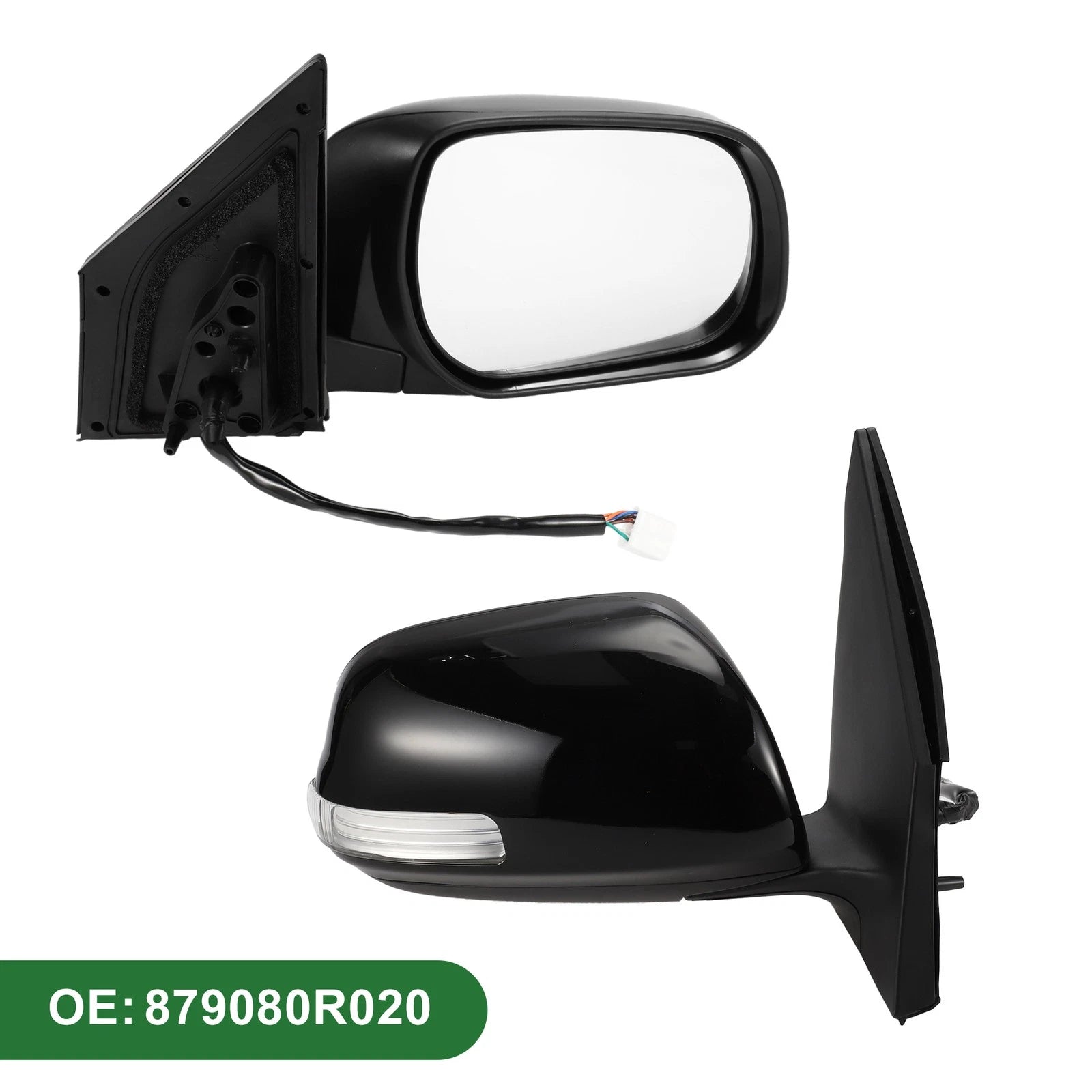 Right Side Door Mirror for Toyota RAV4 (2009–2012) Manual Folding Gloss Black