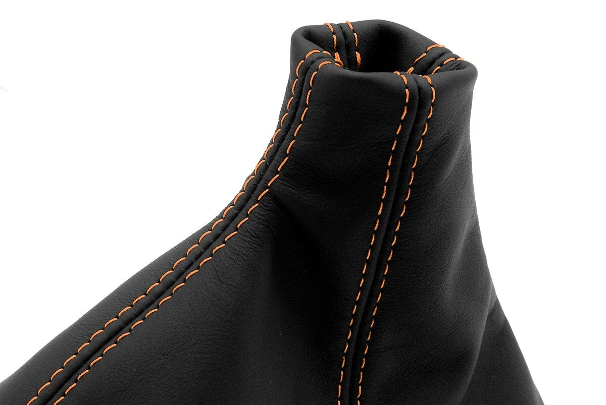 Leather Manual Shift Boot Cover for Ford Mustang (1987–1993) Orange Stitch