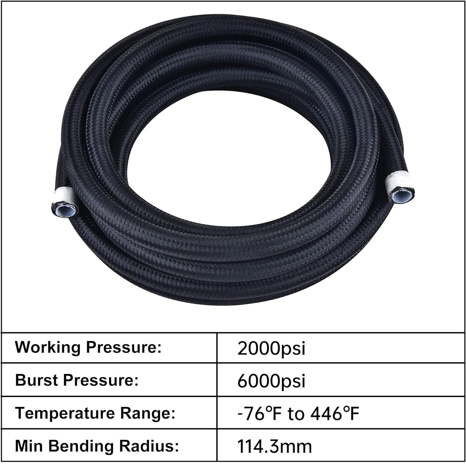 10AN E85 Nylon Braided PTFE Fuel Line Kit for Fuel Lines (10–20 ft)