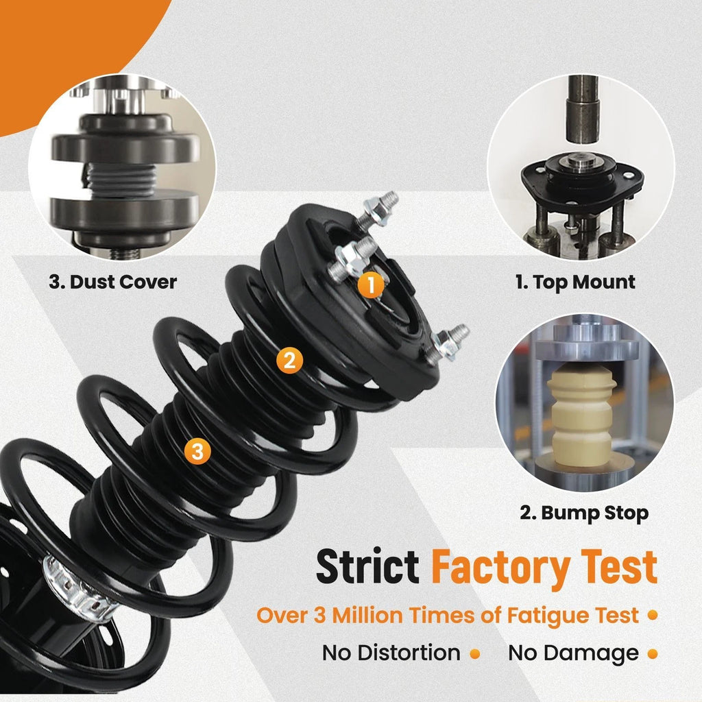 Set of 4 Quick Struts with Coil Spring for Toyota Highlander (2008-2010)