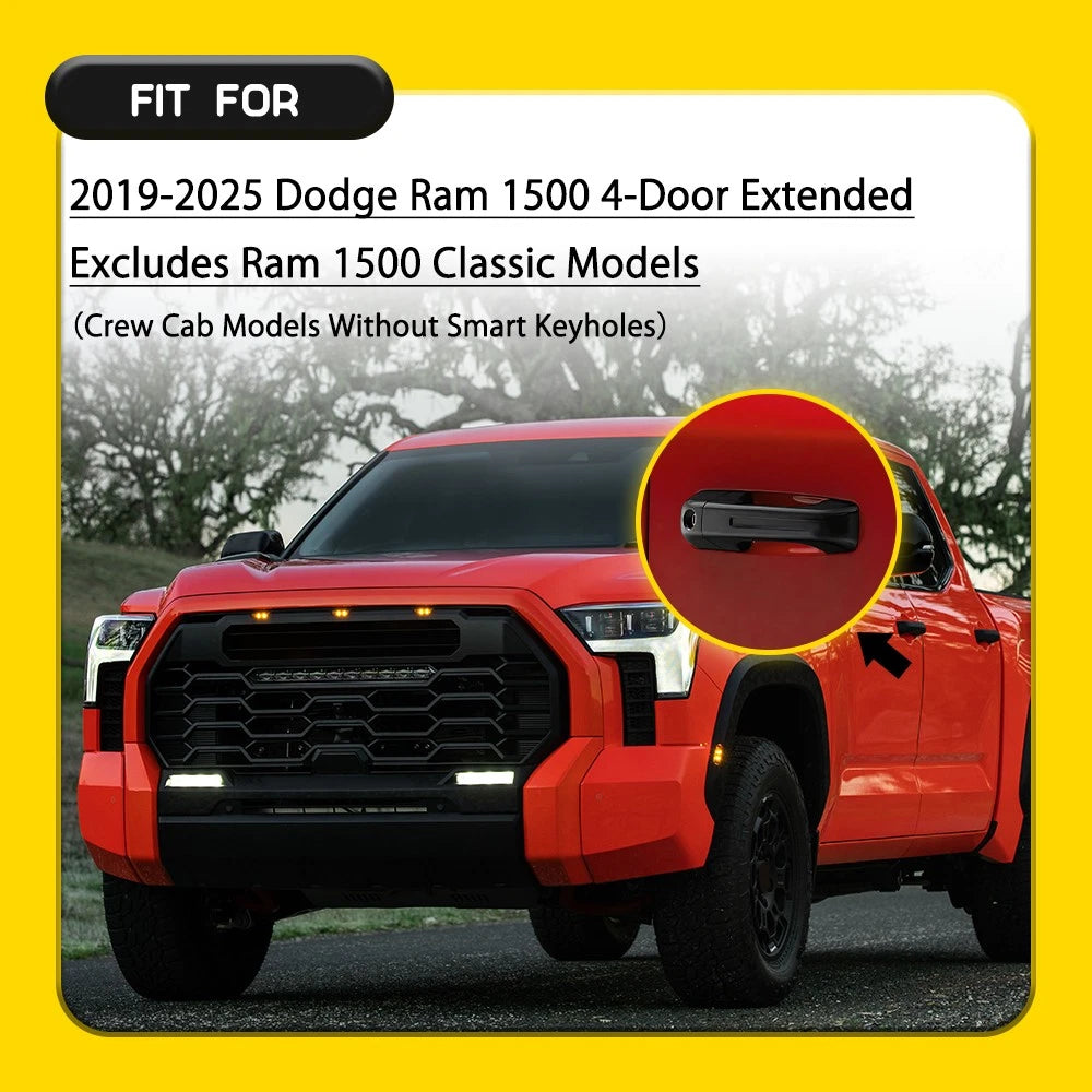 Matte Black Door Handle Covers for Ram 1500 (2019–2025)