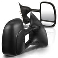 Set of 2 Manual Telescoping Black Side Towing Mirrors for F250-F550 Super Duty (1999–2007)