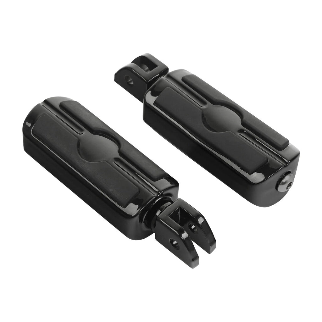 Black Front Driver Footpegs for Harley Fat Bob Sport Glide (2018–2025)