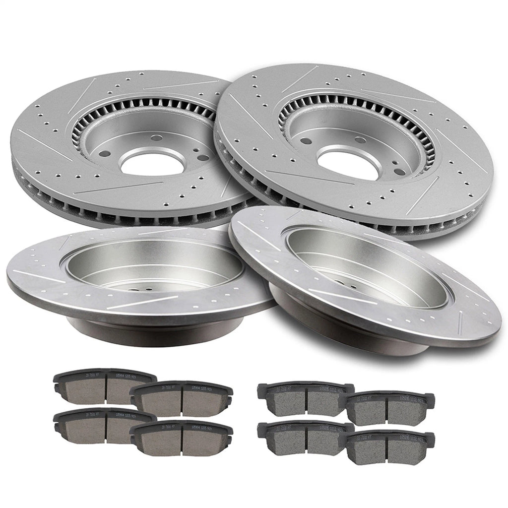 Drilled Rotors and Ceramic Brake Pads Kit for Hyundai Sonata (2005–2008)