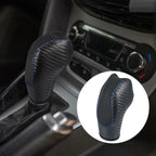 Gear Shift Knob Cover for Toyota C-HR (2018–2019) - Black Faux Leather, Blue Stitches