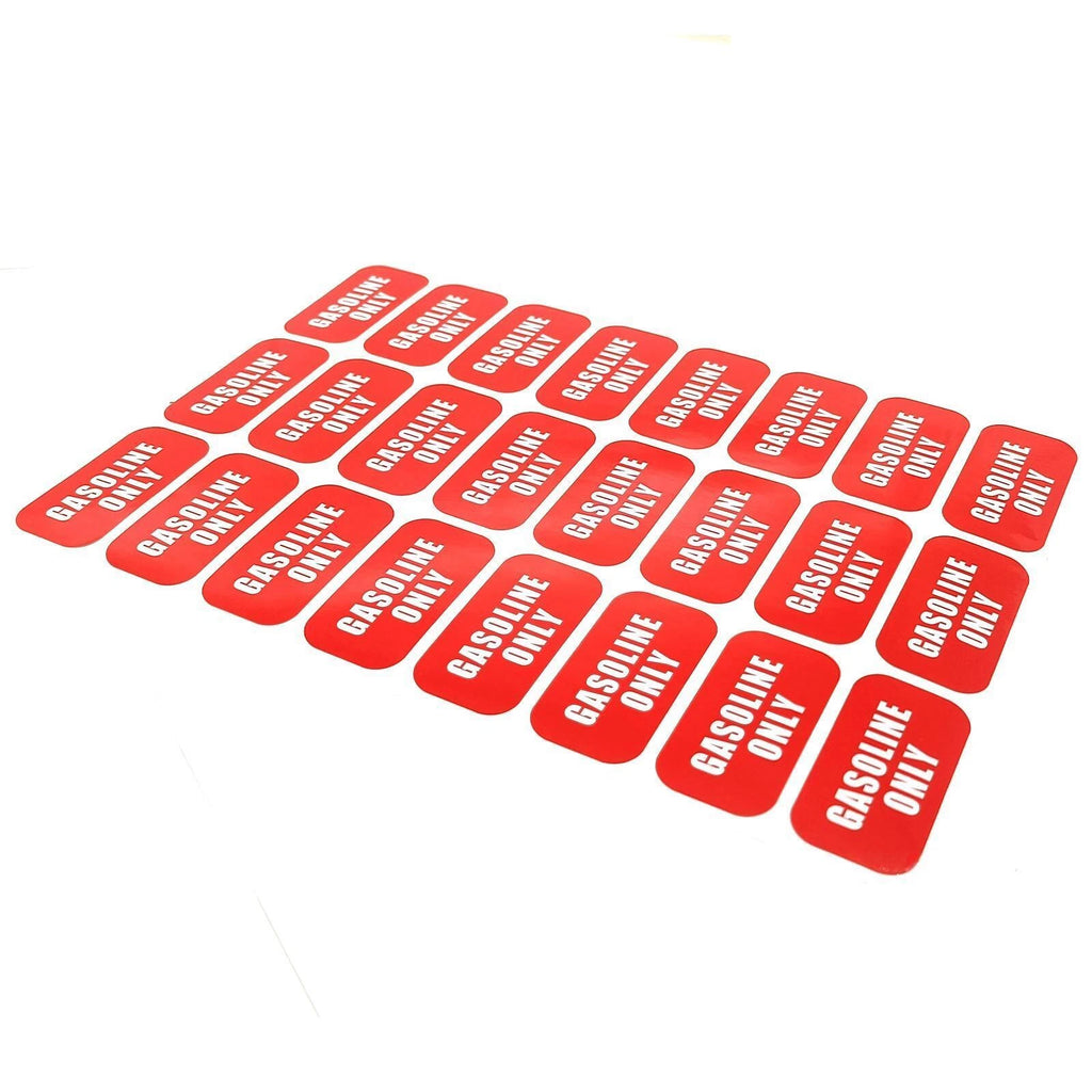 Gasoline Only Fuel Caution Warning Decal for Universal Use (1"x 2")