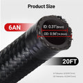 6AN Nylon Braided Fuel Line Kit 10FT with Fuel Filter Mounting Bracket