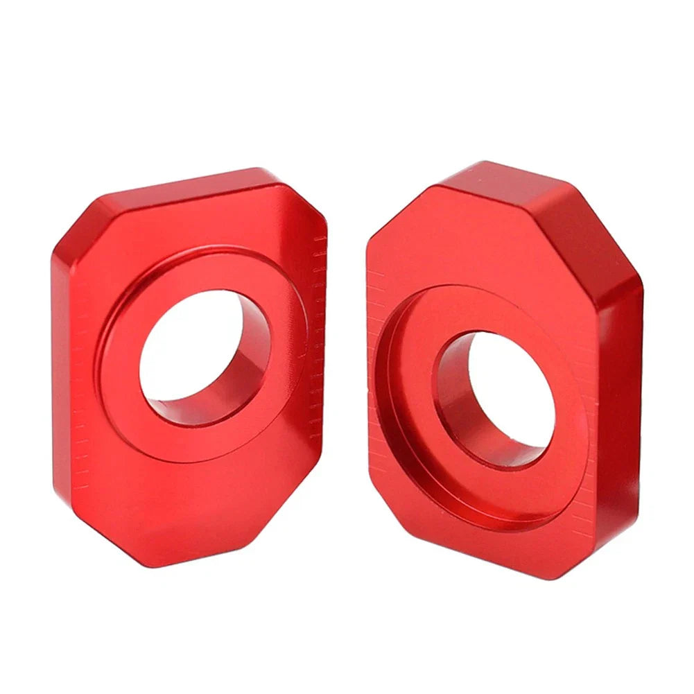 Red CNC Rear Axle Blocks Chain Adjusters for HONDA CRF 300L Rally (2021-2023)
