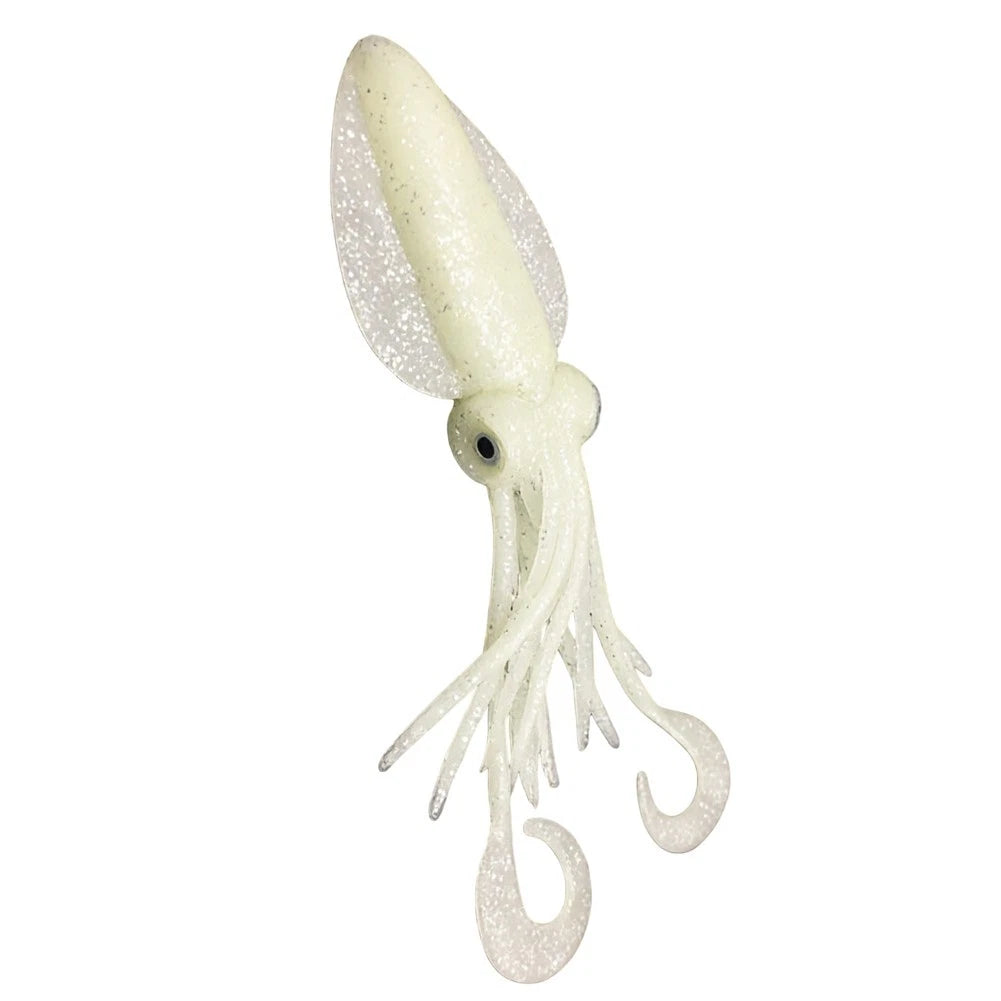 Fishing Soft Lure Twin Tail UV Glow for Saltwater Tuna Cod Sea Bass (12cm, 15cm, 18cm)