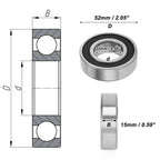 1 Pc 6205DDU Deep Groove Ball Bearing for Scooter Skateboard (P0 25x52x15mm)