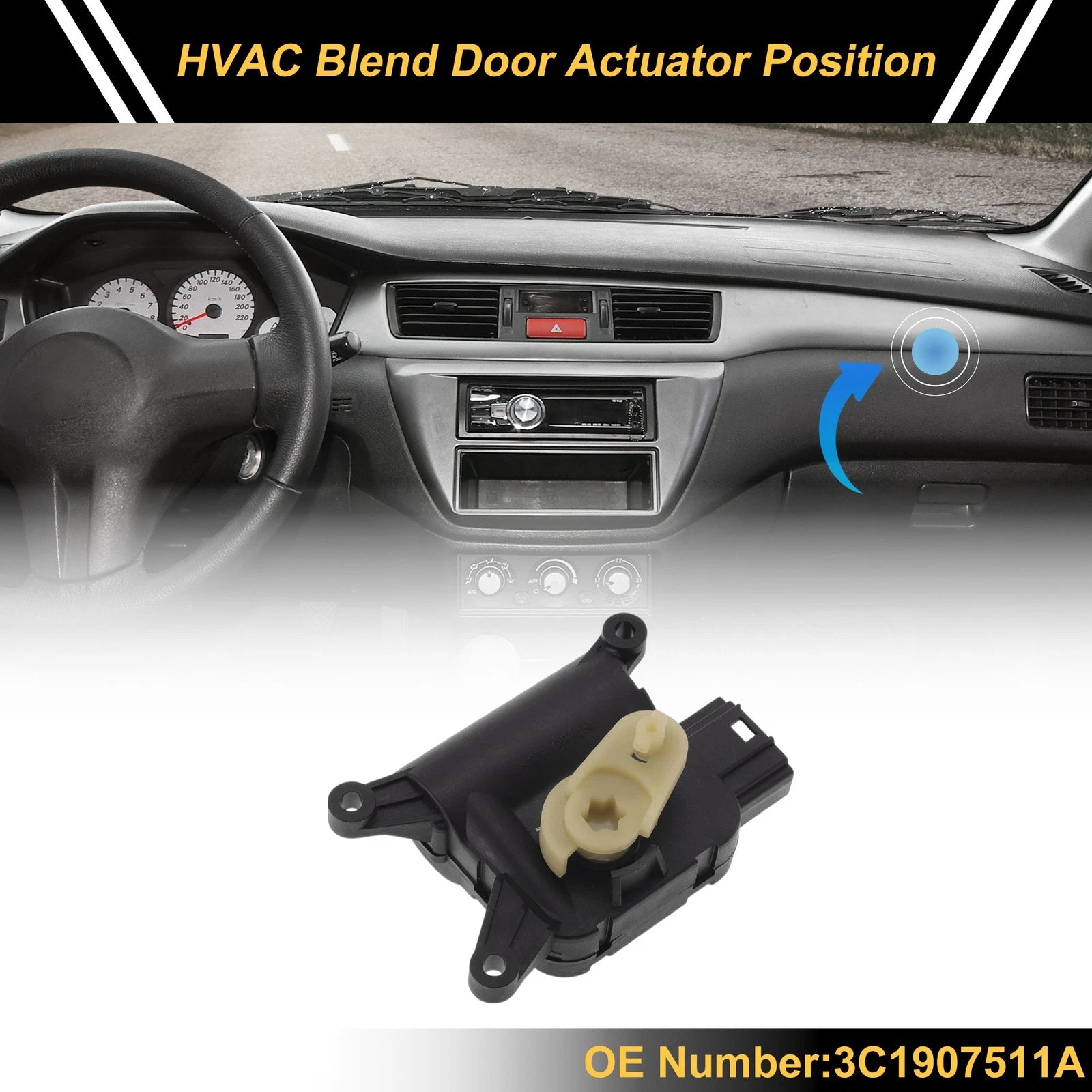 HVAC Heater Blend Door Actuator for Volkswagen Passat (2009–2012) 3C1907511A