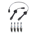 Denso Wire Set & 4 Double Platinum Spark Plugs for Mazda Protege