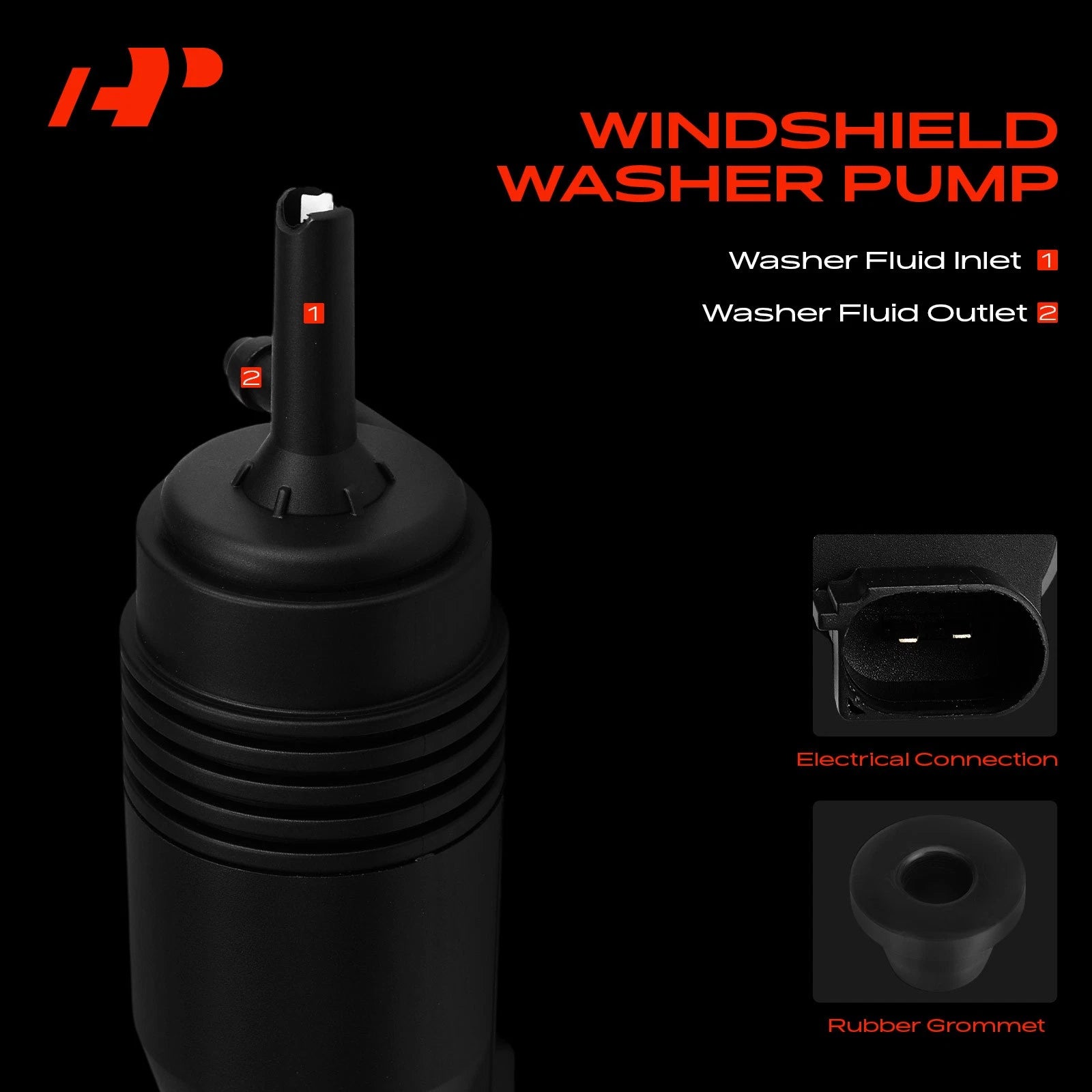 Windshield Washer Pump with Rubber Grommet for Buick Envision (2016-2023)