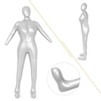 Inflatable Woman Whole Body Mannequin Fashion Dummy Torso Model Silver