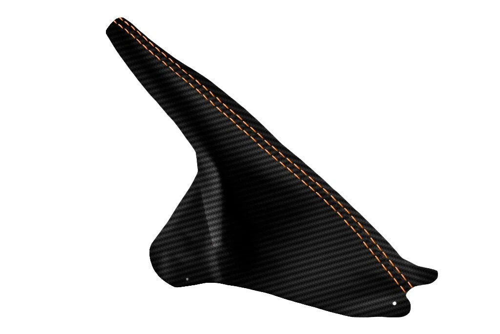E Brake Boot for Ford Mustang (1994–2004) Carbon Fiber Orange Stitch