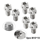 6pcs M10x10mm Titanium Torx Head Flange Screws for Motorcycle Bike