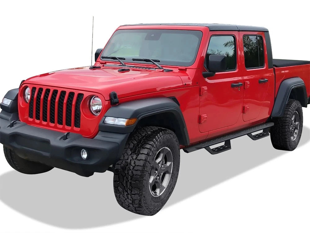 Black Overland Slider Drop Steps for Jeep Gladiator (2020-2026)