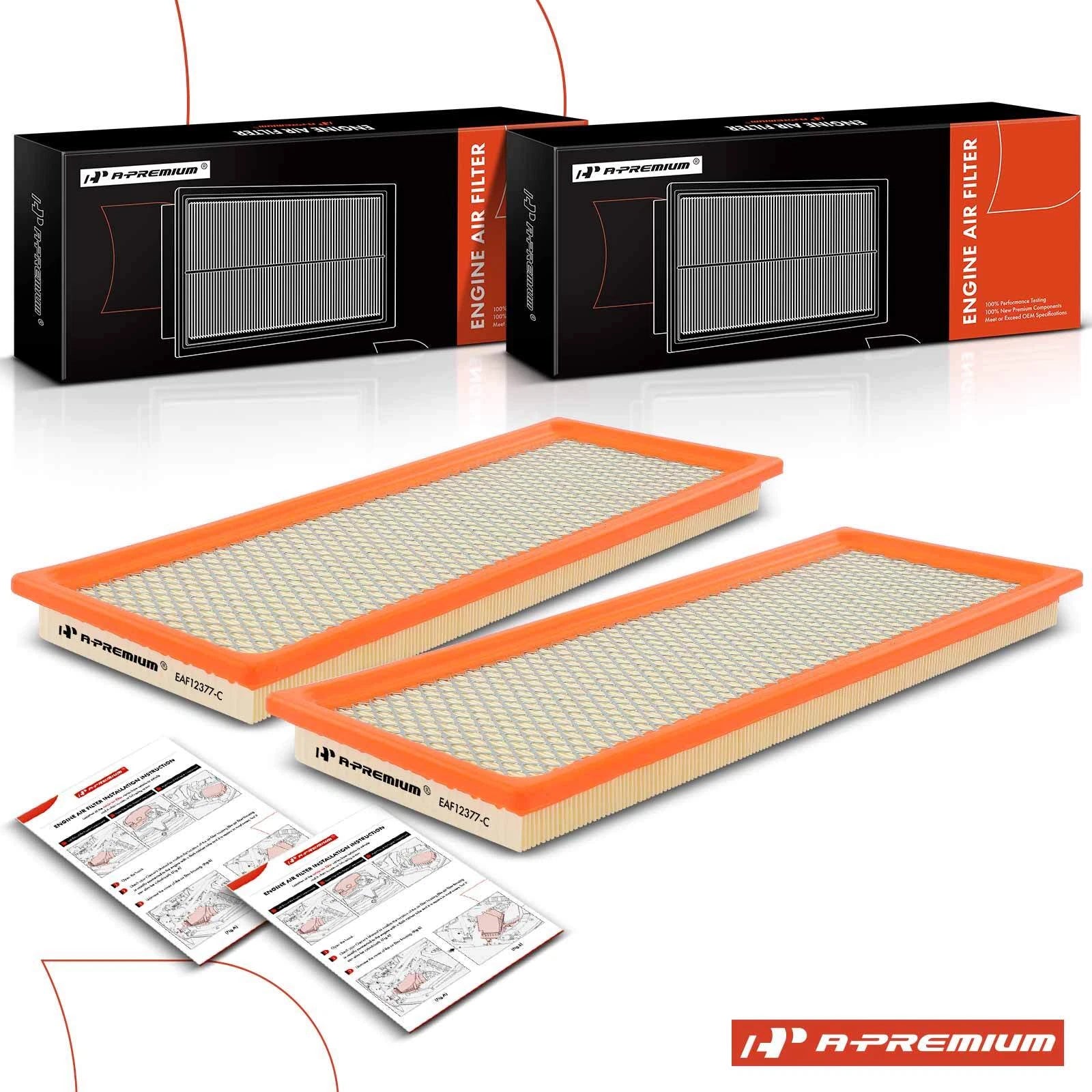 2X Engine Air Filter for Chevy Express 2500 3500 GMC Savana (2018–2022)