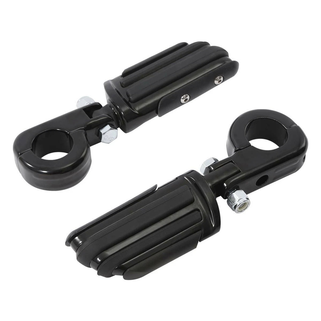 1 1/4" Black Highway Engine Guard Footpeg Mount Clamps for Harley