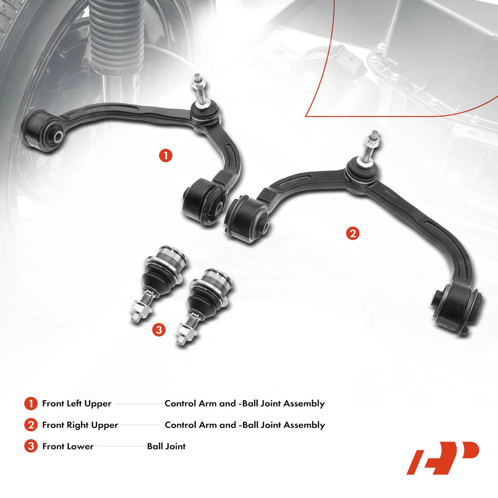 Set of 4 Front Upper Control Arms with Ball Joints for Ford Expedition