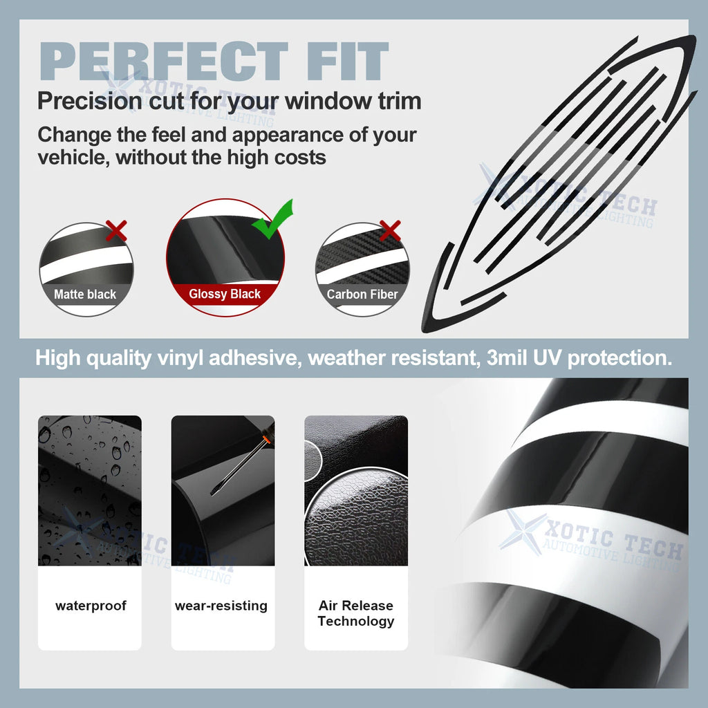 Glossy Black Chrome Delete Window Cover Sticker for Acura TLX (2015-2020)