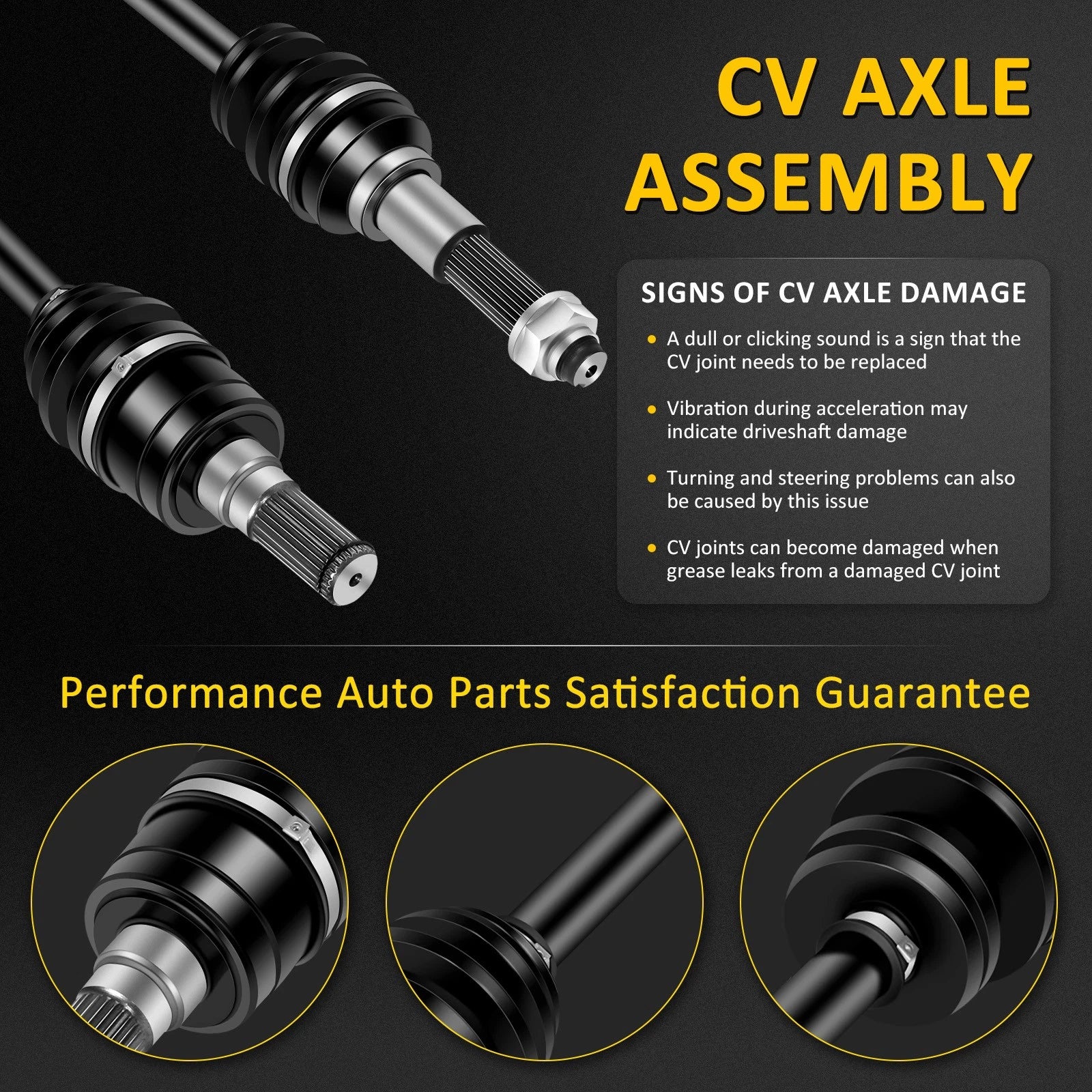 Set of 2 Rear CV Axle Assemblies for Yamaha Viking 700 VI Wolverine