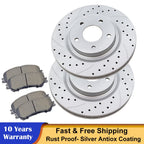Front Rotors Disc Ceramic Brake Pads Kit for Nissan Rogue (2014–2017)