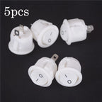 Set of 5 Mini Rocker Switches for Motorhome ON-OFF Round Terminal