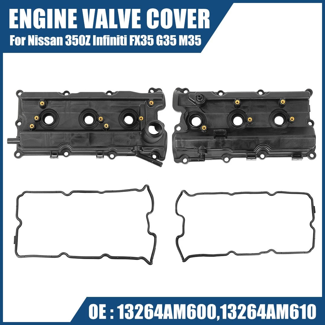 Camshaft Engine Valve Cover Set Left Right 132708J112 for Nissan 350Z (2003–2006)