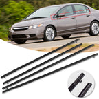 Set of 4 Window Weatherstrip Moulding Trim Seals for Honda Civic (2006–2011)