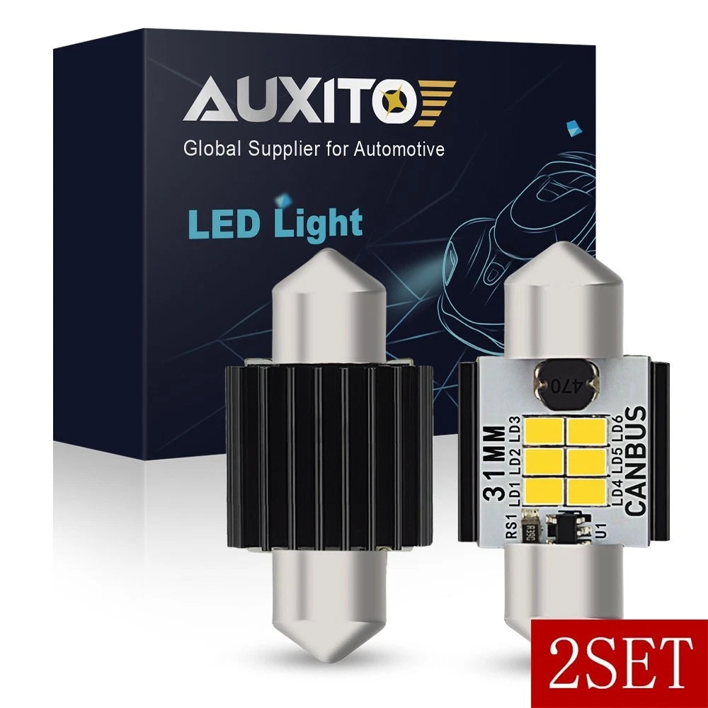 Set of 4 White 31MM CANBUS Error Free 3020SMD LED Dome Bulbs for Universal
