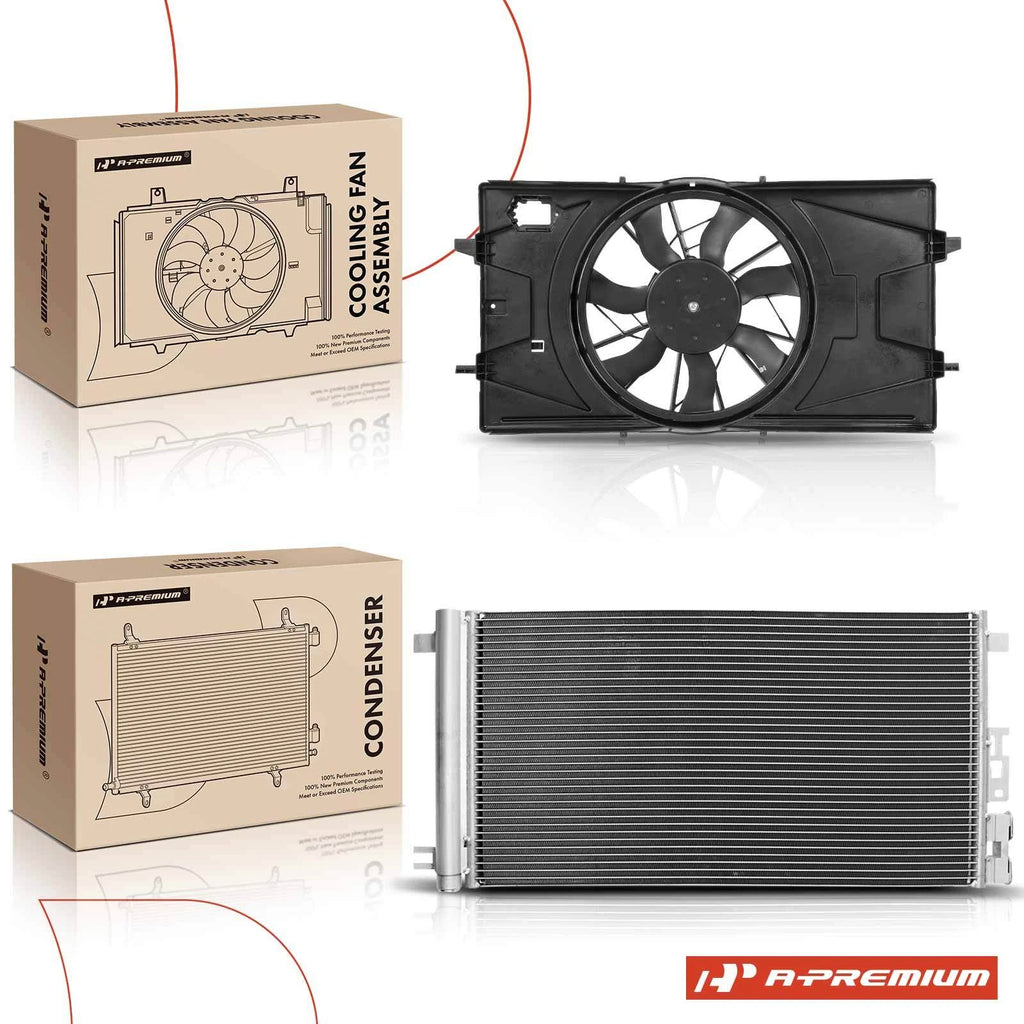 AC condenser and cooling fan assembly kit for Chevy Cobalt (2005–2010)