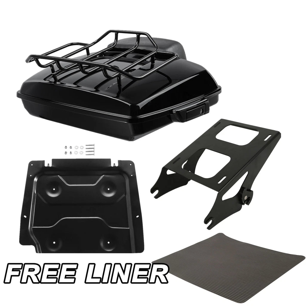 Black Razor Trunk Pad Mount Rack Plate for Harley Touring Road Glide (2014–2023)