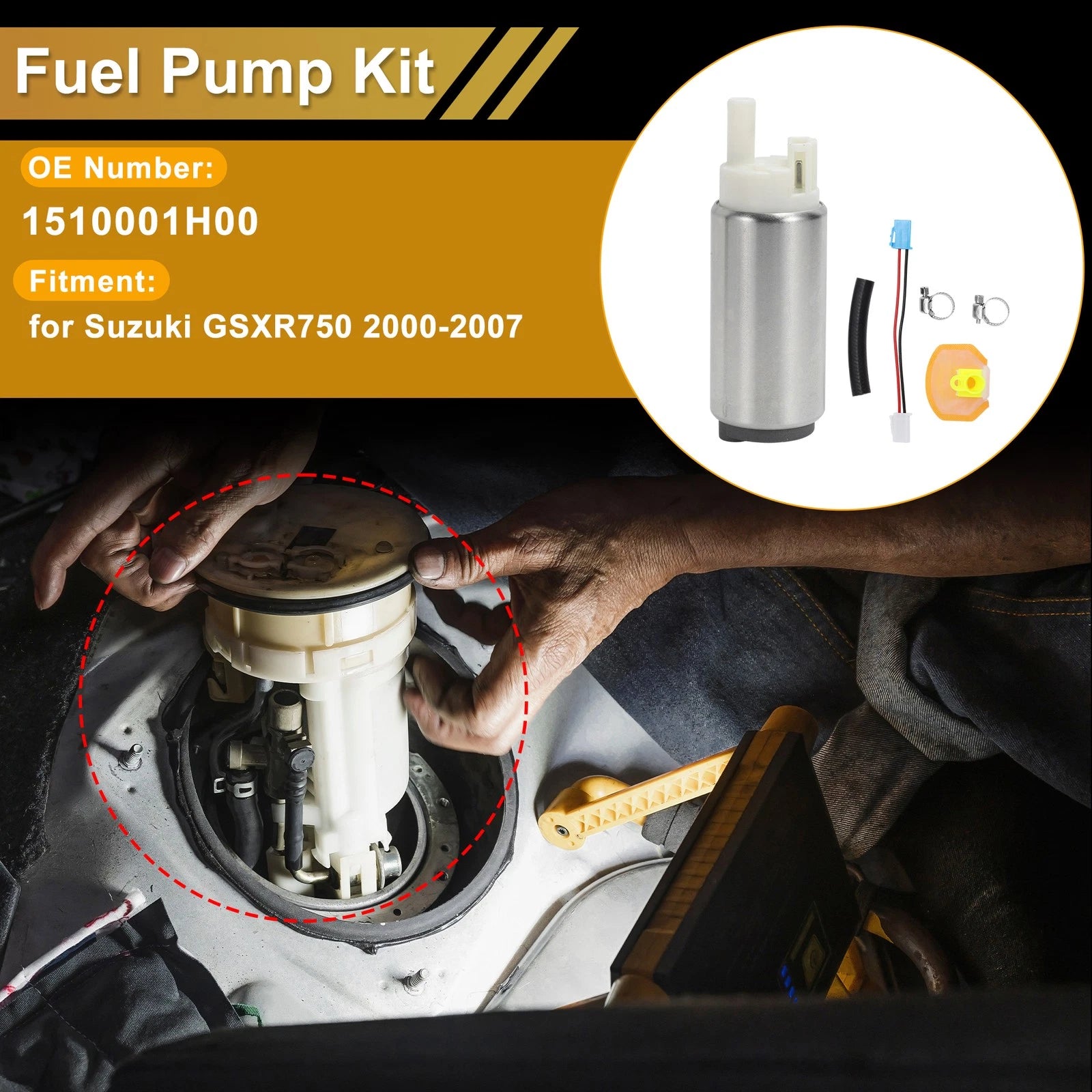 Fuel Pump Set for Suzuki GSXR750 (2000–2007) Replaces 1510001H00