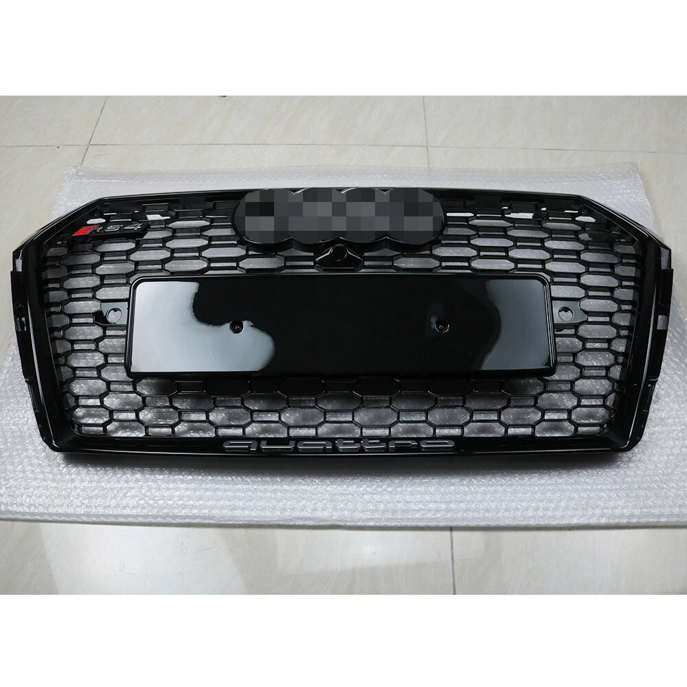 Honeycomb Mesh Grille for Audi A4/S4 B9 (2017–2018) Black Quattro Style