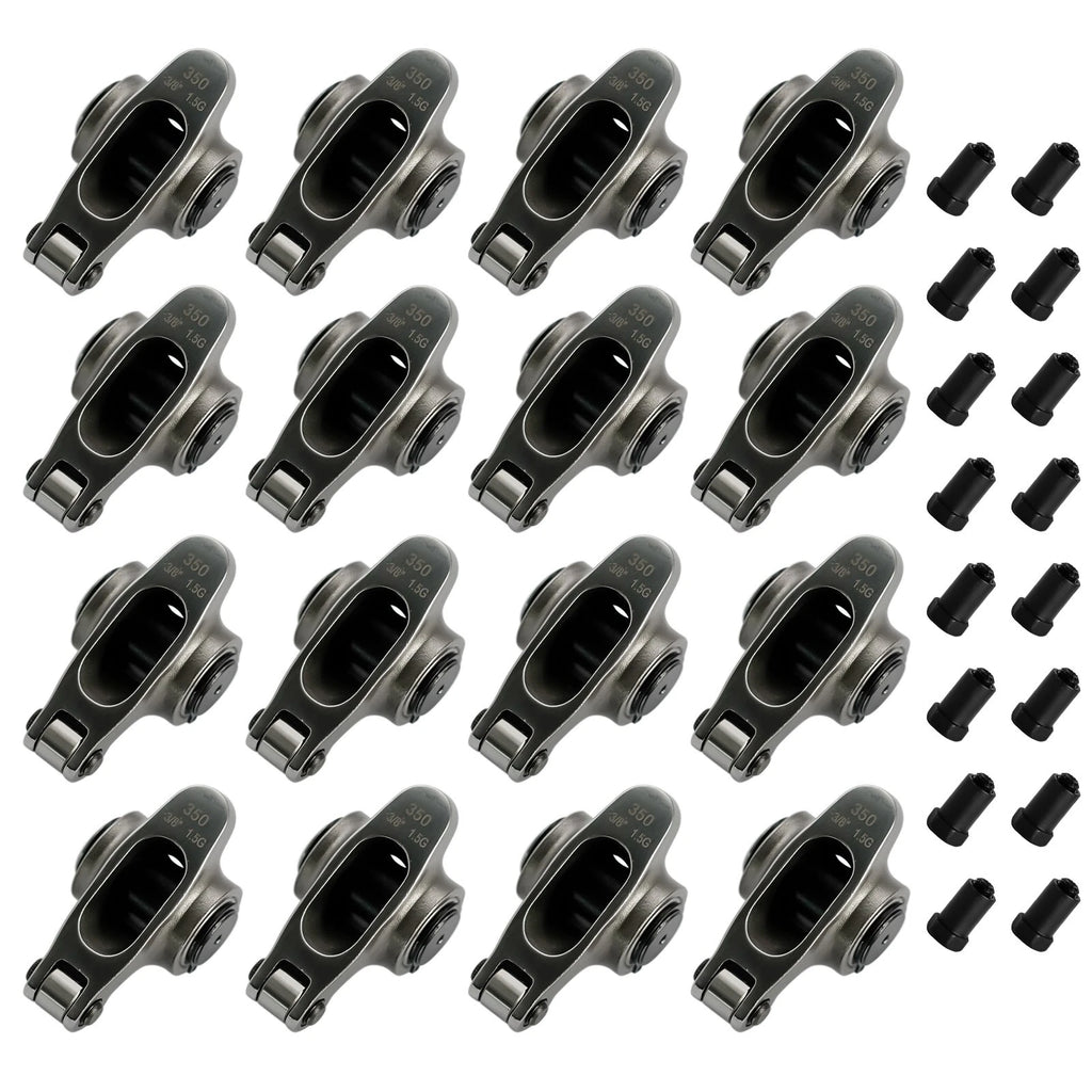 Set of 1.50 Ratio 3/8" Stainless Steel Roller Rocker Arms for SBC 350 (1969–1995)