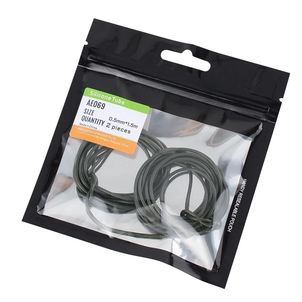 Silicone Rig Tubing for Carp Fishing (0.05-0.15cm) Dark Green Rubber Tube
