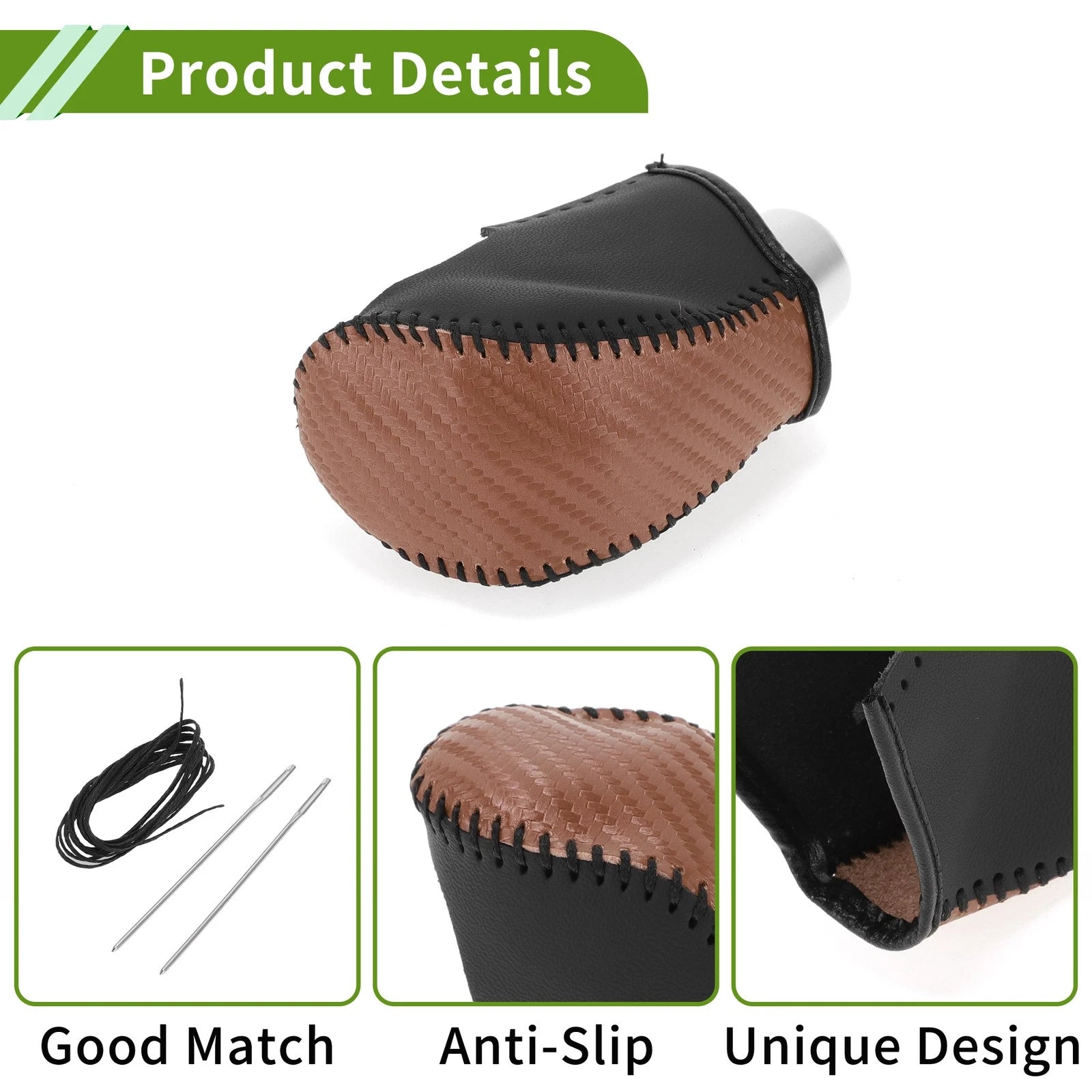 Gear Shift Knob Cover for Nissan Rogue (2017–2020) Brown Carbon Fiber