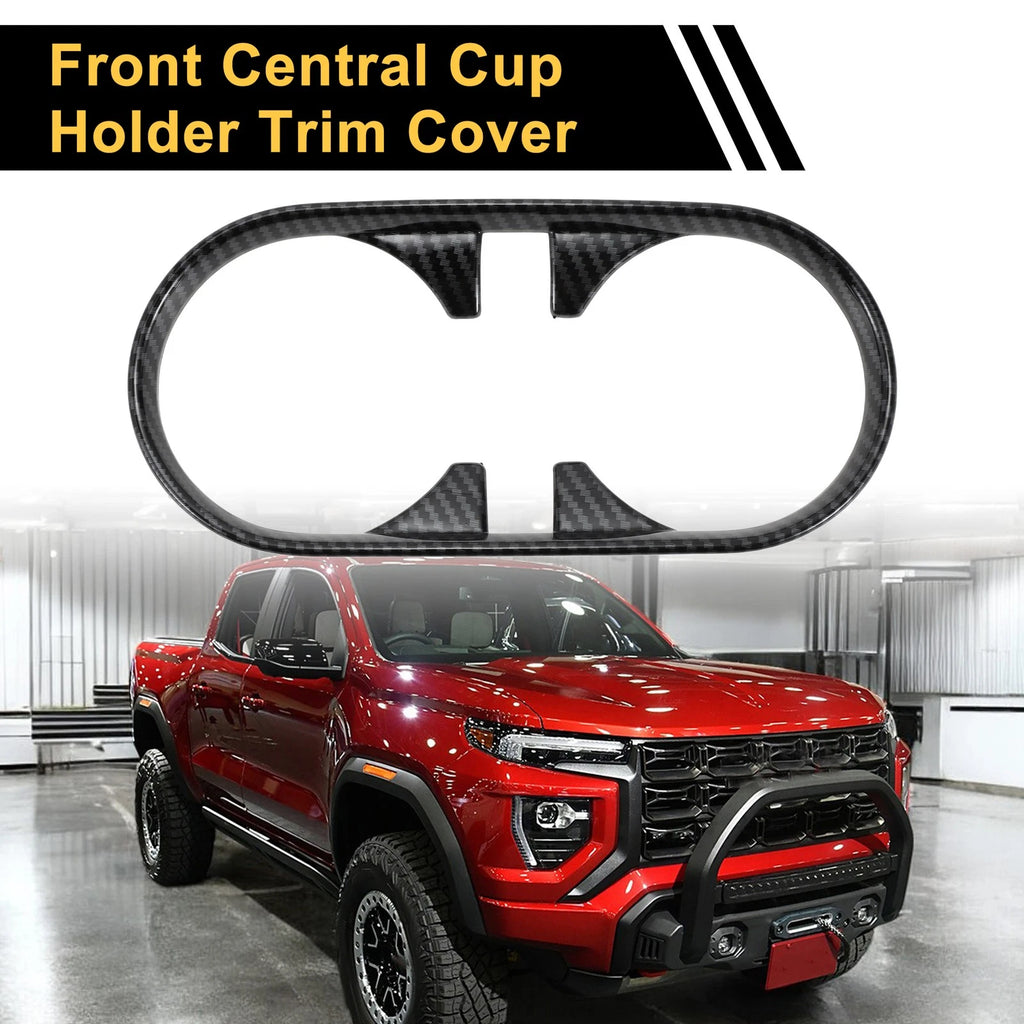 Front Central Cup Holder Cover for Chevy Colorado (2023–2024) Carbon Fiber
