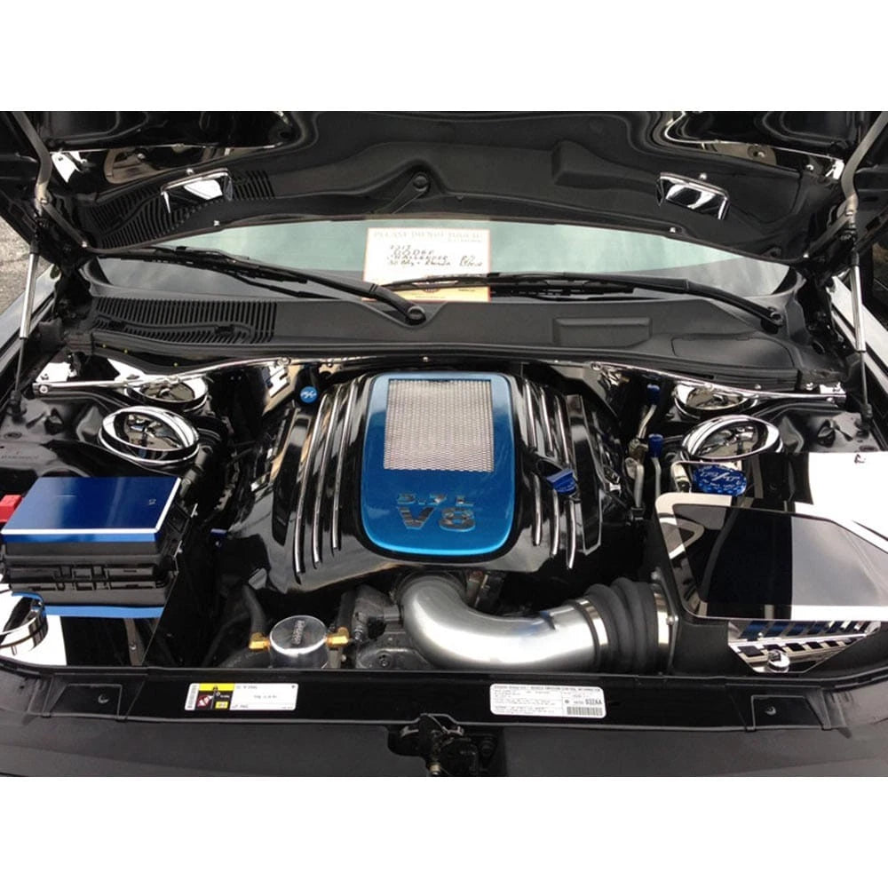 Polished Stainless Firewall Cover with Chrome Cap for 2008-2011 Dodge Challenger SRT8